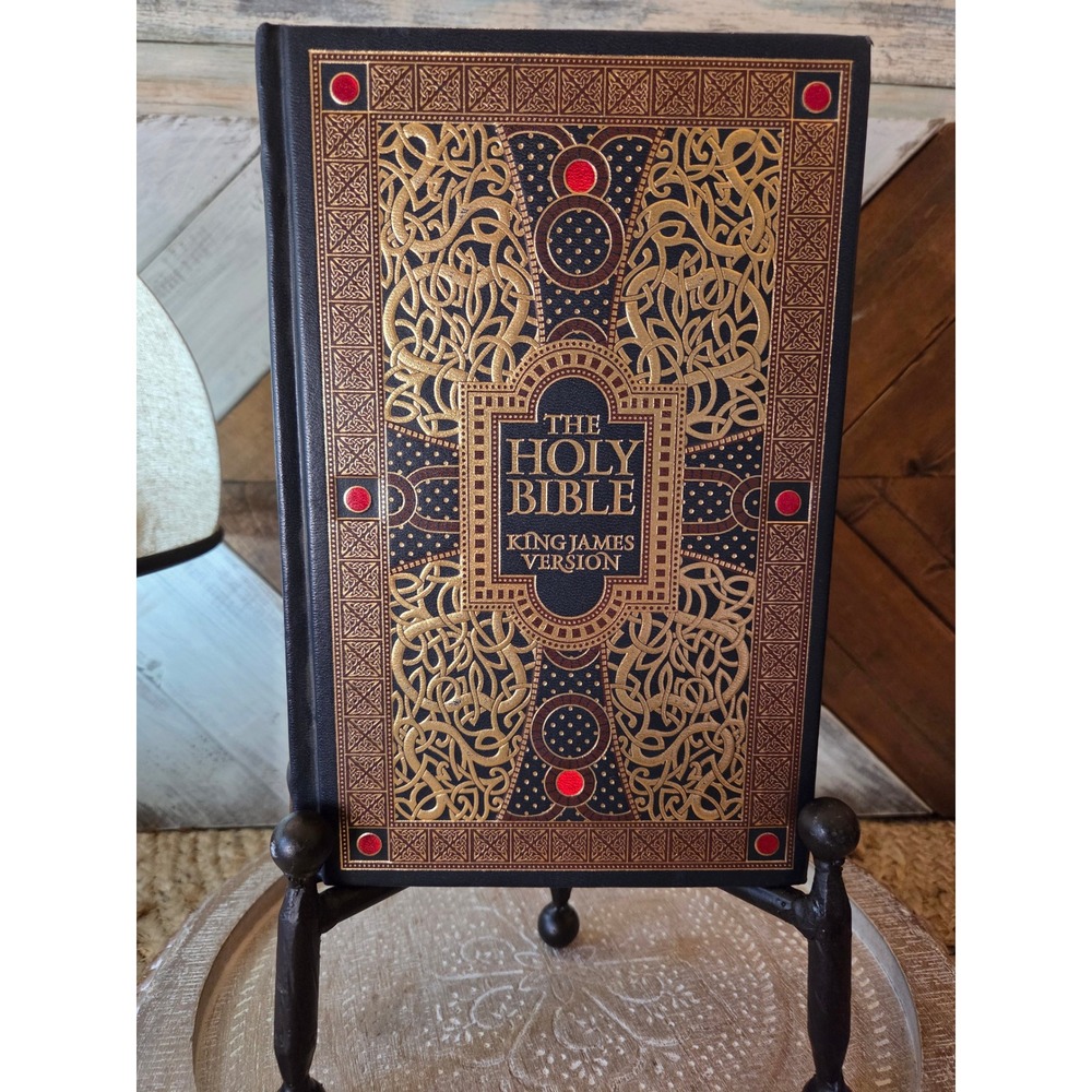 Holy Bible King James Version KJV Bonded Leather Gold Foil Celtic Knotwork Trim - Picture 2 of 13